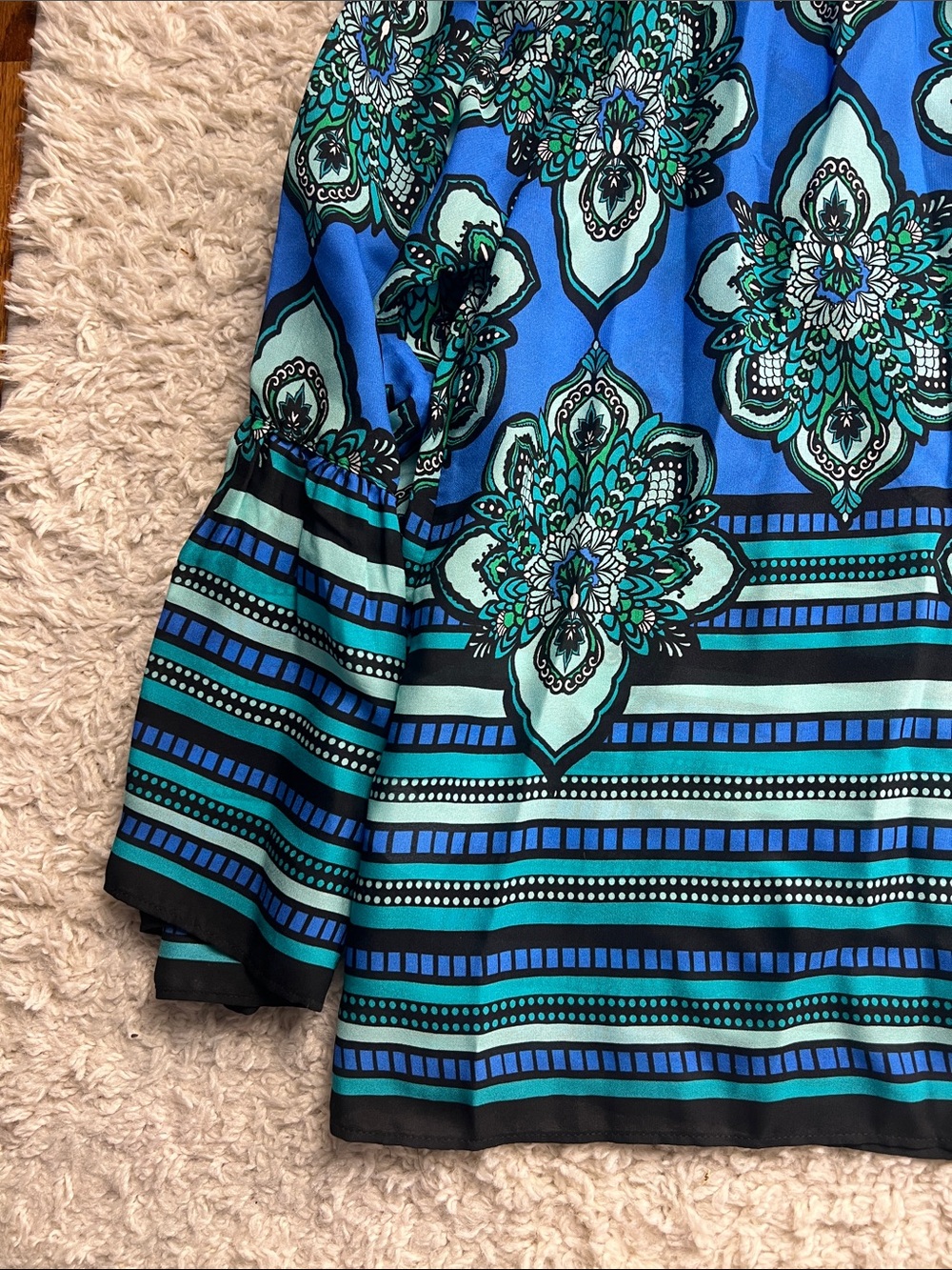 WOMENS KAARI BLUE FLORAL BORDERS TOP SIZE XL NWT - Picture 12 of 14